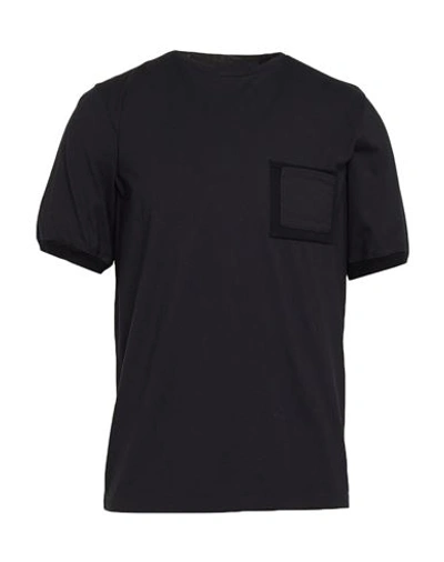 Vneck Man T-shirt Black Size M Cotton