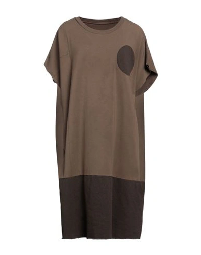 Mm6 Maison Margiela Woman Mini Dress Chocolate Brown Size M Cotton, Modal, Elastane, Polyester