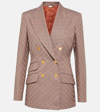 Gucci Pink Gg Cotton Canvas Double-breasted Blazer In Multicoloured