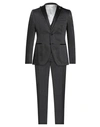 Paoloni Man Suit Black Size 40 Polyester, Wool In Black
