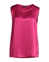 Liu •jo Woman Top Fuchsia Size 4 Acetate, Silk In Pink
