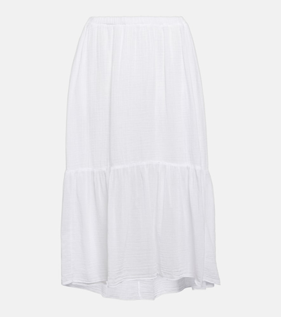 Velvet Mckenna Cotton Midi Skirt In White