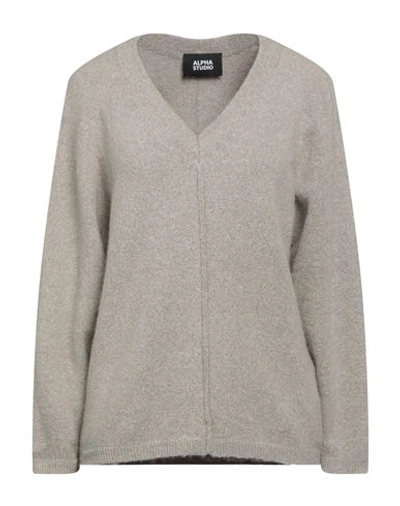 Alpha Studio Woman Sweater Light Grey Size 6 Alpaca Wool, Polyamide, Cotton, Modal, Elastane