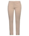 Kontatto Woman Pants Beige Size L Cotton, Elastane