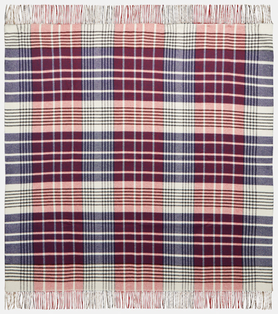 Burberry Checked Wool And Cashmere Throw In Red