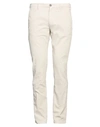 40weft Man Pants Cream Size 36 Cotton, Elastane In White