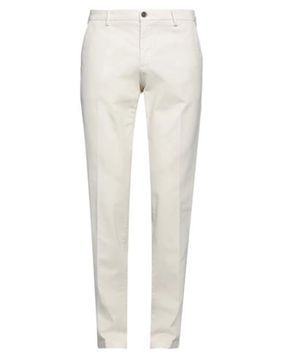 Manuel Ritz Man Pants Ivory Size 36 Cotton, Elastane In White
