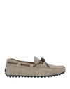Tod's Man Loafers Khaki Size 6 Leather In Beige