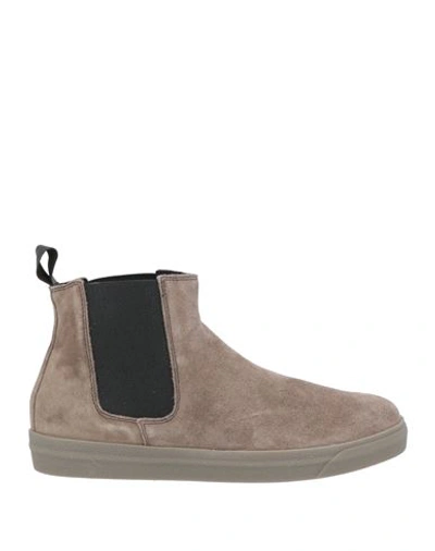 Frau Man Ankle Boots Dove Grey Size 7 Soft Leather, Textile Fibers