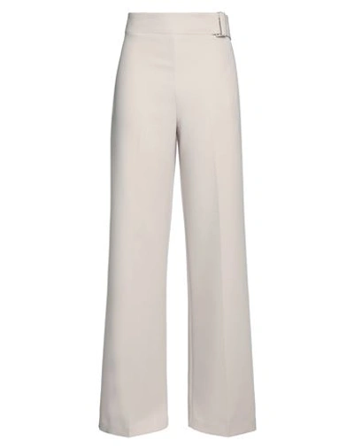 Merci .., Woman Pants Beige Size 2 Polyester, Viscose, Elastane