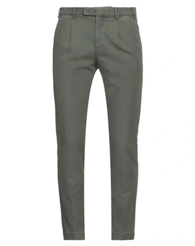 Pt Torino Man Pants Military Green Size 34 Cotton, Lyocell, Elastane