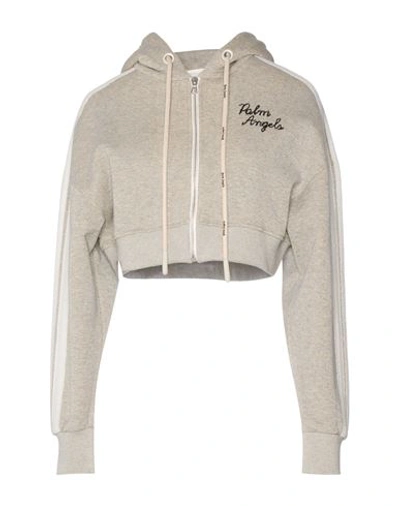 Palm Angels Woman Sweatshirt Light Grey Size M Cotton, Polyamide, Elastane, Polyester