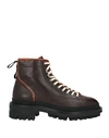 Dsquared2 Man Ankle Boots Brown Size 11 Calfskin