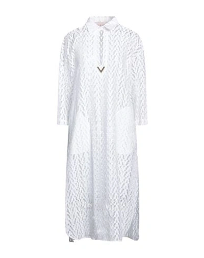 Valentino Garavani Woman Kaftan White Size 4 Viscose, Cotton, Polyamide
