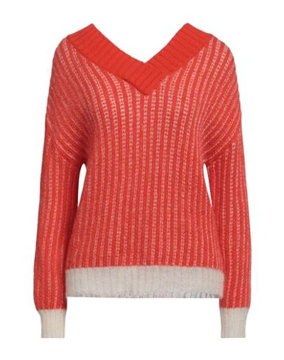 Tela Woman Sweater Tomato Red Size S Wool, Acrylic, Mohair Wool, Polyamide