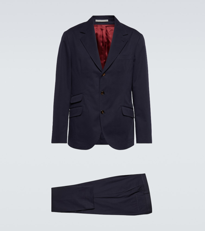 BRUNELLO CUCINELLI COTTON AND CASHMERE GABARDINE SUIT