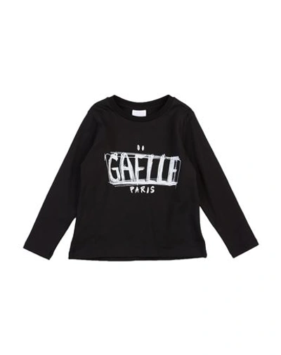 Gaelle Paris Babies' Gaëlle Paris Toddler Girl T-shirt Black Size 4 Cotton, Elastane