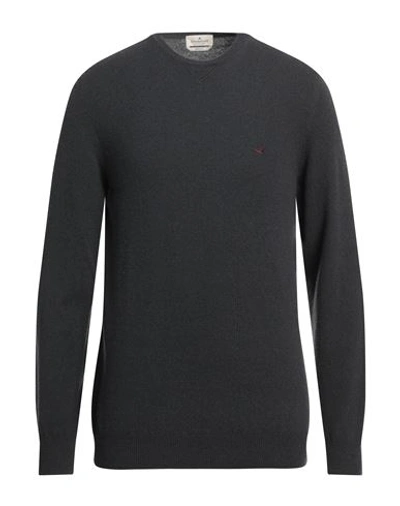 Brooksfield Man Sweater Steel Grey Size 40 Wool, Polyamide In Grey