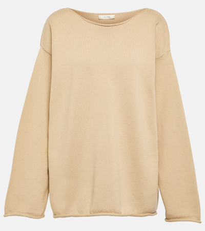 The Row Calas Oversize Cotton Sweater In Beige