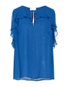 Camilla  Milano Camilla Milano Woman Blouse Bright Blue Size 14 Polyester