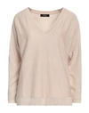 Alpha Studio Woman Sweater Beige Size 4 Cotton, Cashmere