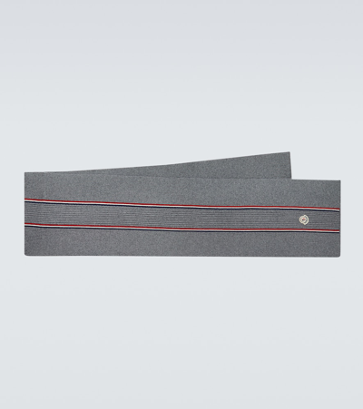 Moncler Ribbed-knit Wool Scarf In Grey