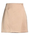 Maria Vittoria Paolillo Mvp Woman Mini Skirt Beige Size 8 Viscose, Elastane