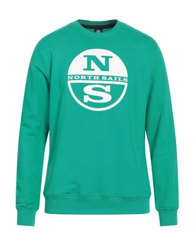 North Sails Man Sweatshirt Green Size Xxl Cotton