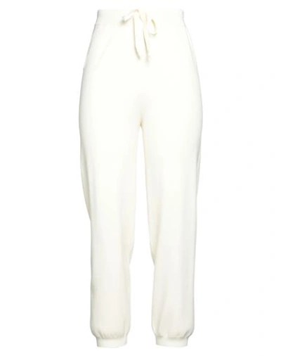 Soallure Woman Pants Ivory Size M Viscose, Polyester In White
