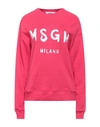 Msgm Woman Sweatshirt Fuchsia Size M Cotton In Pink