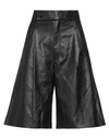 Nynne Woman Cropped Pants Black Size 4 Soft Leather