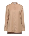 Agnona Woman Shirt Sand Size 6 Wool In Beige