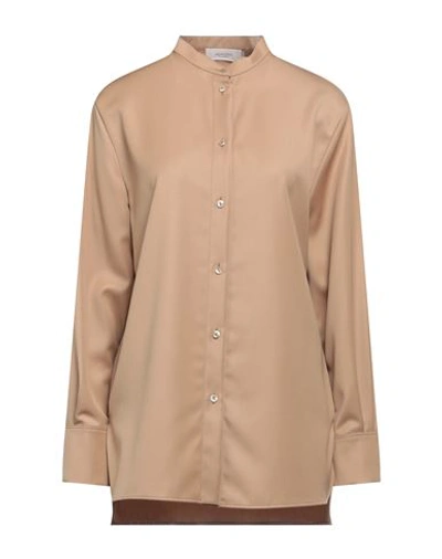 Agnona Woman Shirt Sand Size 6 Wool In Beige