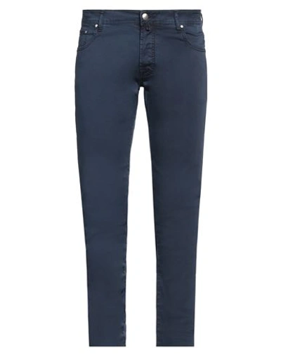 Jacob Cohёn Man Pants Navy Blue Size 36 Cotton, Elastane In Navy Blue