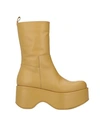 Paloma Barceló Woman Ankle Boots Ocher Size 8 Soft Leather In Yellow