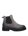 Doucal's Woman Ankle Boots Grey Size 7 Leather In Grey