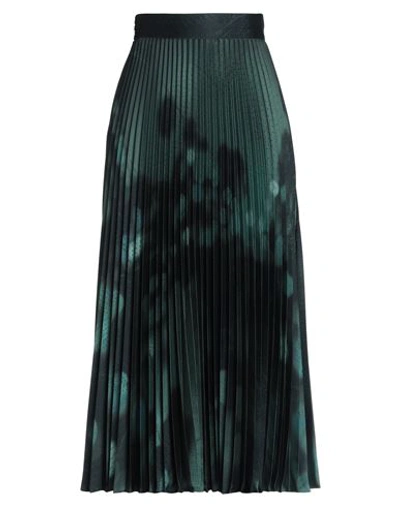 Agnona Woman Long Skirt Dark Green Size 14 Polyester