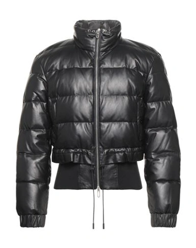 Drome Man Down Jacket Black Size S Lambskin, Wool, Acrylic, Polyamide, Elastane