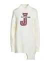 J·b4 Just Before Woman Turtleneck Ivory Size M Acrylic, Wool In White