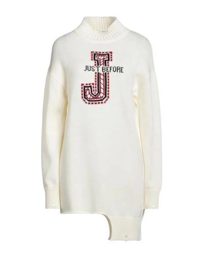 J·b4 Just Before Woman Turtleneck Ivory Size L Acrylic, Wool In White