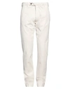 Berwich Man Pants Ivory Size 28 Cotton, Elastane In White