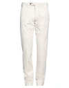 Berwich Man Pants Ivory Size 38 Cotton, Elastane In White