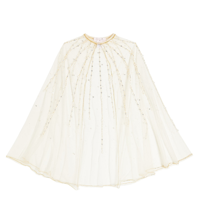 Tutu Du Monde Kids' Sweet Allure Embellished Tulle Cape In Beige