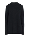 Aragona Woman Sweater Midnight Blue Size 8 Alpaca Wool, Wool, Polyamide In Black