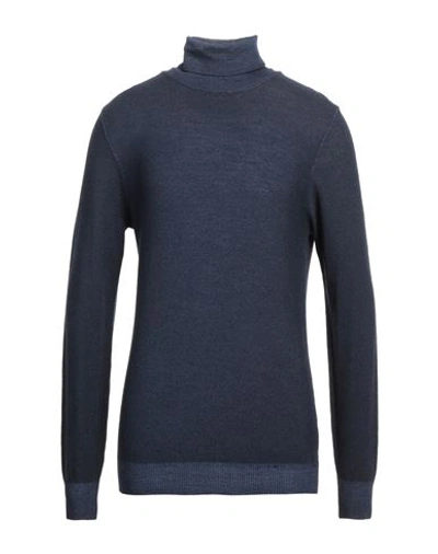 Jeordie's Man Turtleneck Navy Size Xl Merino Wool In Navy Blue