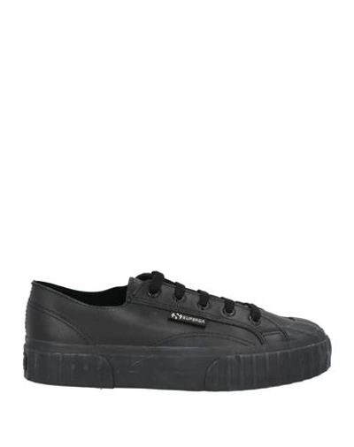 Superga Woman Sneakers Black Size 9.5 Soft Leather