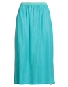 Rossopuro Woman Long Skirt Turquoise Size M Silk In Blue