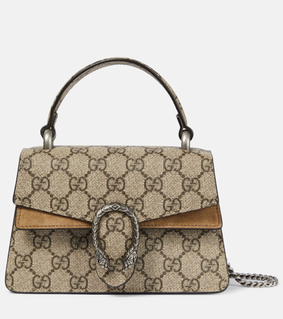 Gucci Beige Dionysus Mini Top Handle Bag In Neutral