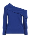 Alexander Mcqueen Woman Sweater Blue Size Xs Wool, Cashmere