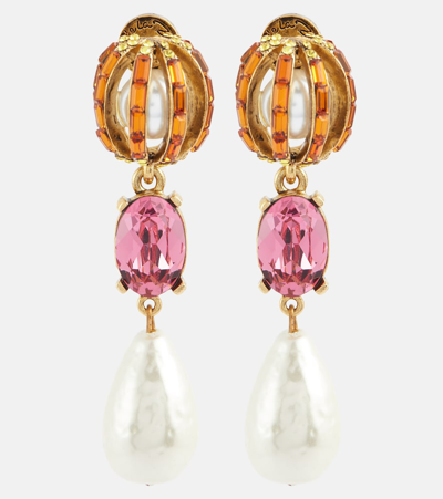 Oscar De La Renta Embellished Earrings In Multicoloured